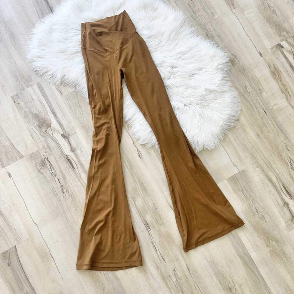Aerie Offline Real Me High Waisted Crossover Flare Legging Brown Small #RT